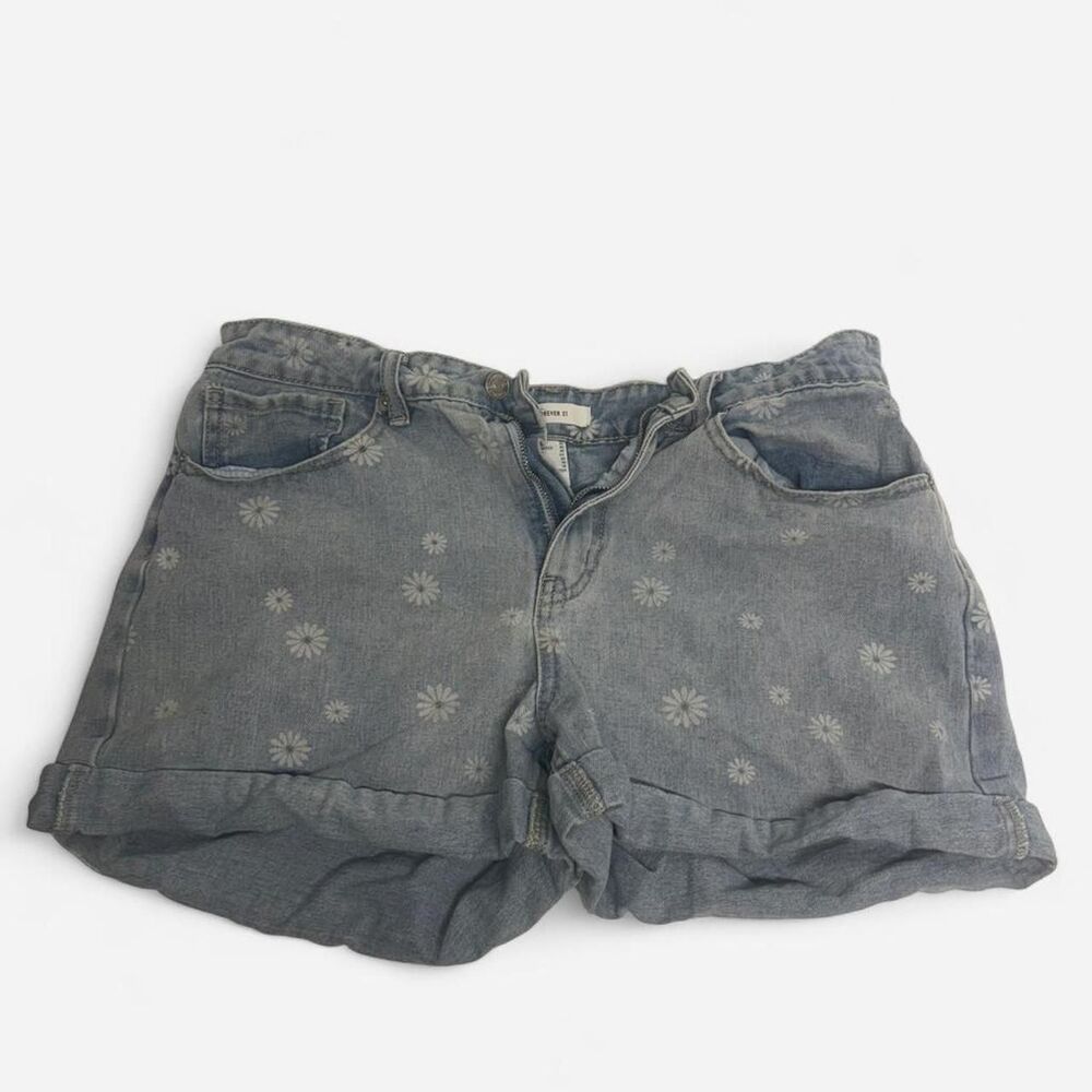 Forever 21 Women's Denim Floral Shorts